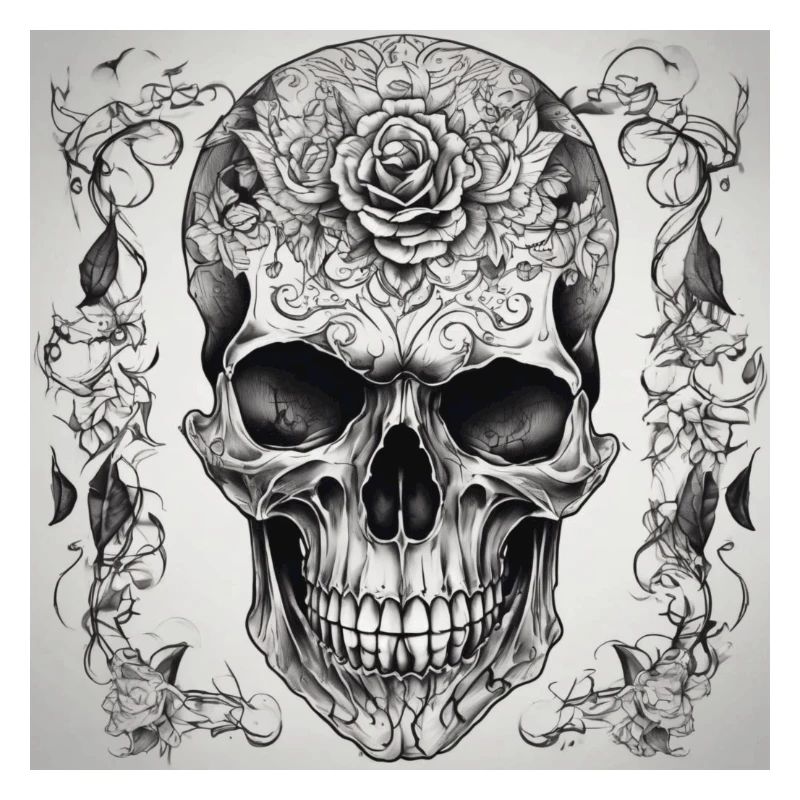 Skull with rose