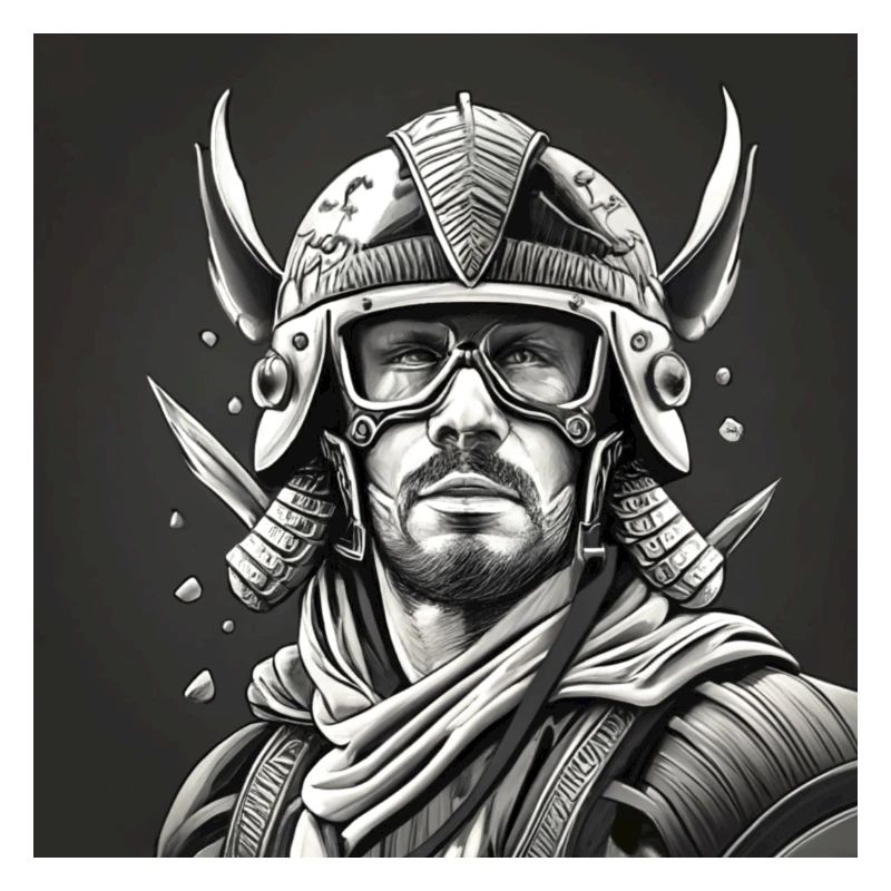 Schwarz-weißer Kriegerhelm