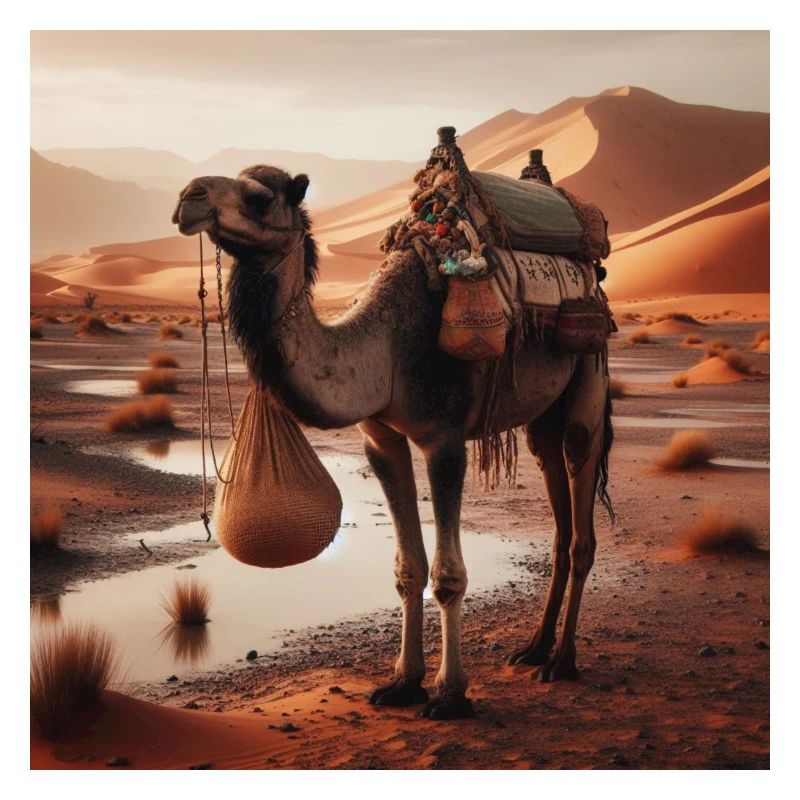 echtes Kamel in der Wüste A7