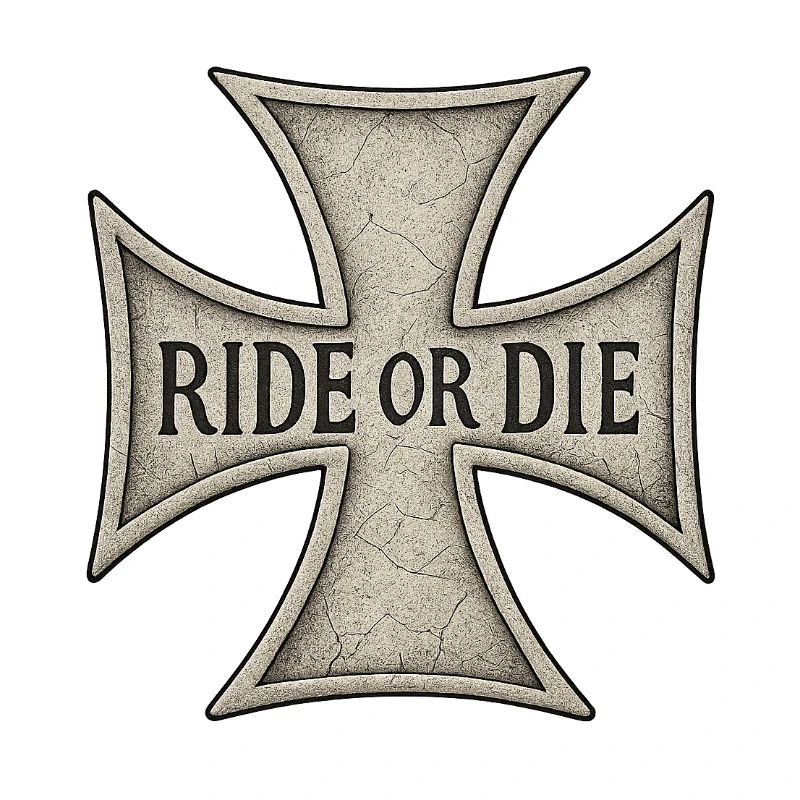 Maltese Cross Engraved RIDE OR DIE
