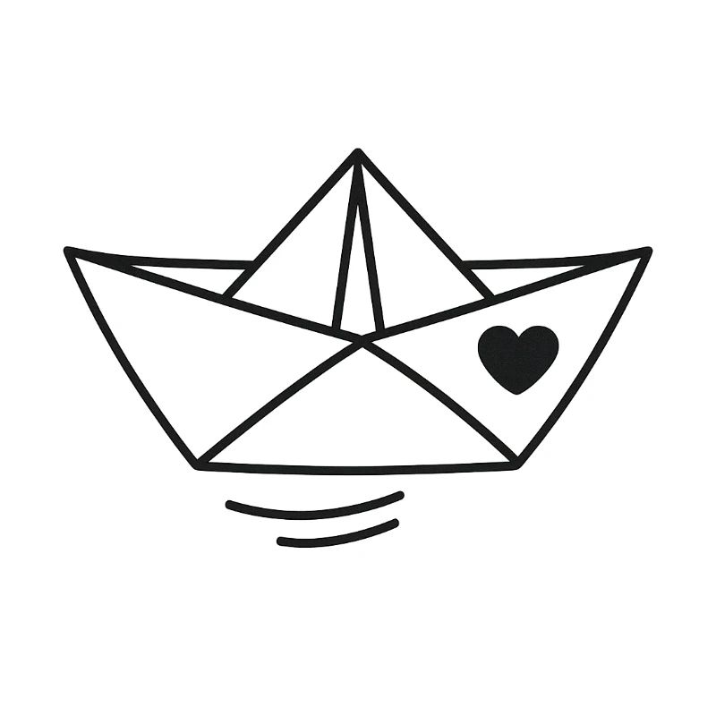 Herz Papierboot Illustration
