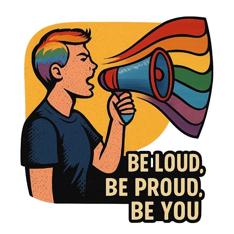LGBTQ-Regenbogen-Megaphon-Illustration