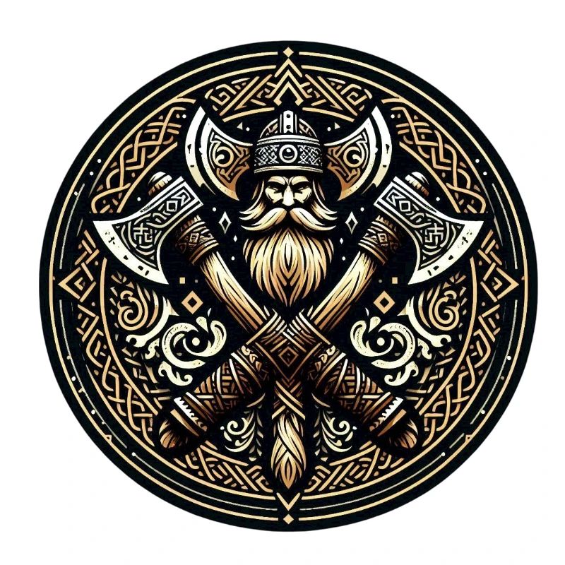 Wikingerkrieger mit Äxten