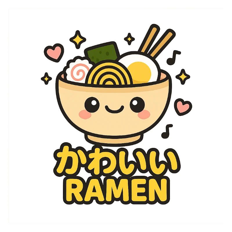 Kawaii Ramen Lächeln Illustration