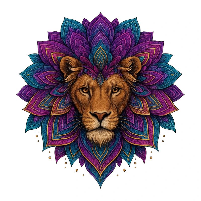 Löwen-Mandala-Blume