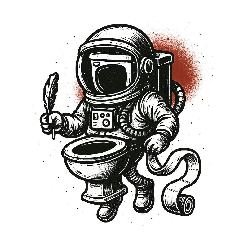 Astronaut auf der Toilette