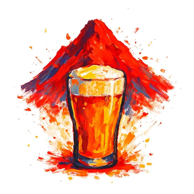 Bierglas Berglandschaft Aquarell