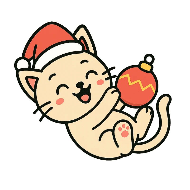 Bal de Noël amusant pour chatons