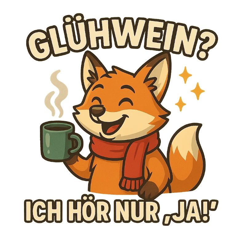 Winterfuchs genießt Glühwein