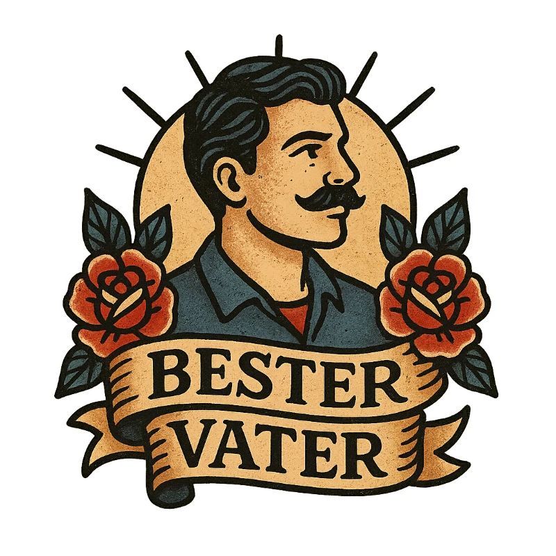 Bester Vater Retro Tattoo