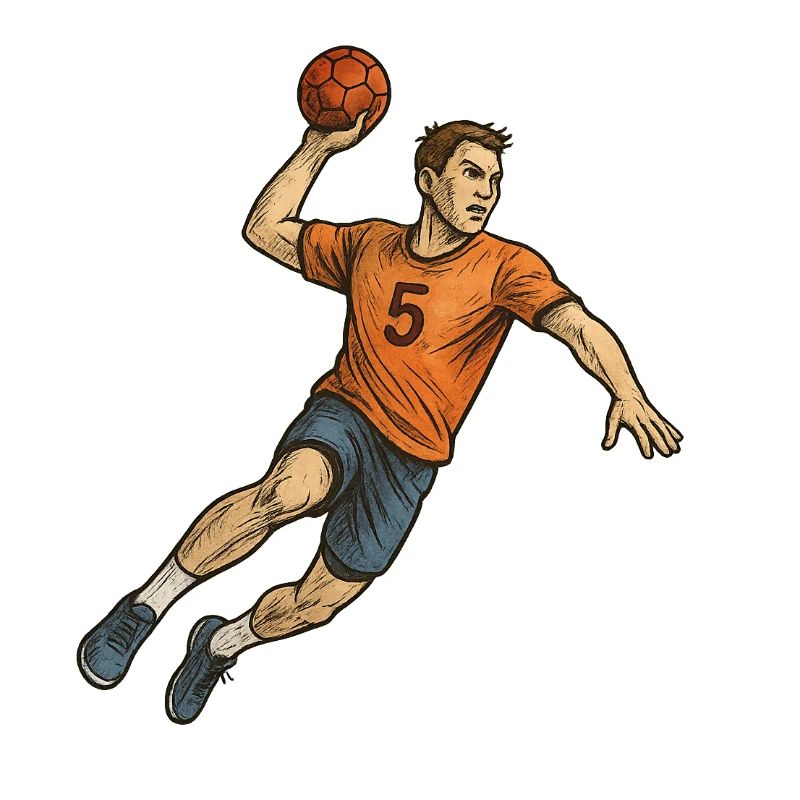 Handball Spieler im Angriff