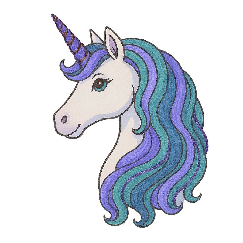 Pastell-Einhorn-Mähnenporträt