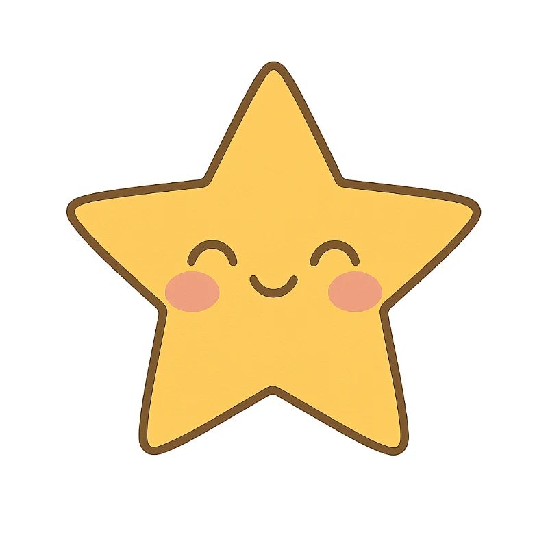 Kawaii Gelber Stern Lächeln