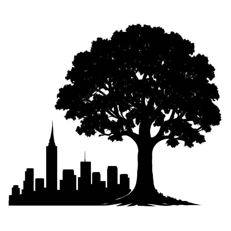 Stadtwald Skyline-Silhouette