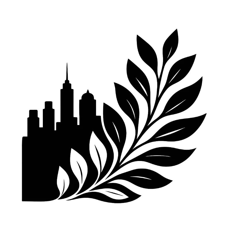 Stadtwald Skyline Blattdesign