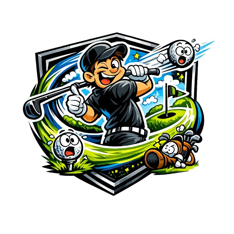 Golfer mit Happy Swing