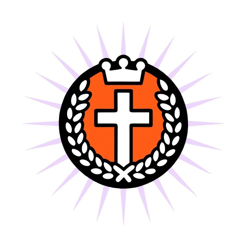 Cross in the light with crown