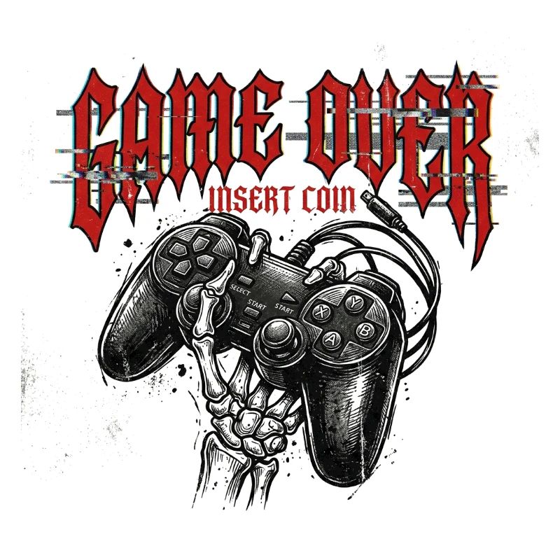 Game Over Retro Controller Grunge
