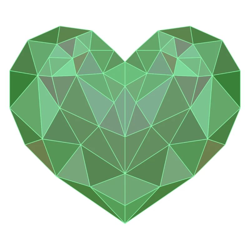 Geometrisches Herz Green