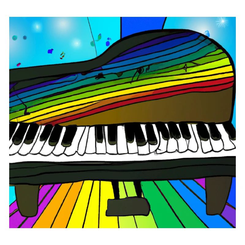 Piano auf Regenbogen