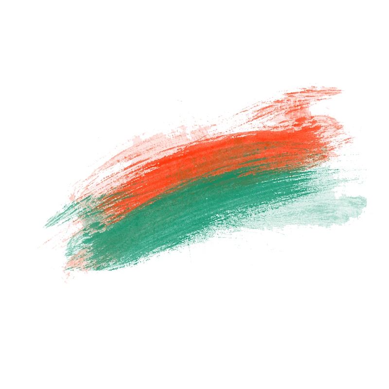 Orangen-Teal Pinselstrich Kunstdesign