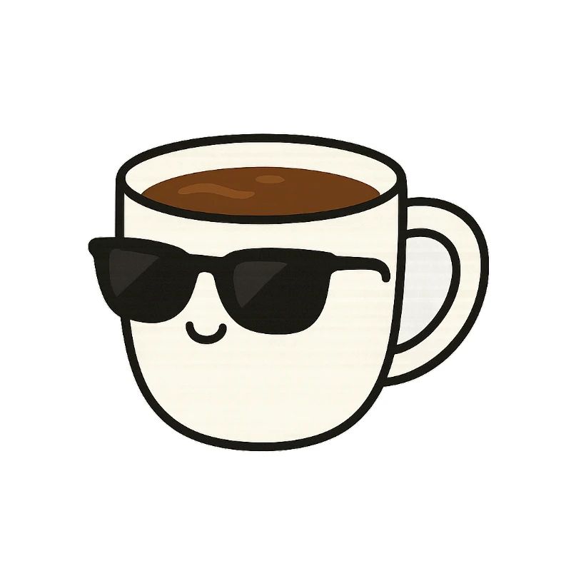 Kaffeetasse mit Sonnenbrille Illustration