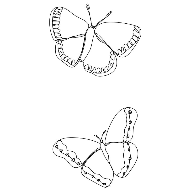 Schmetterlinge - Linie Kunst