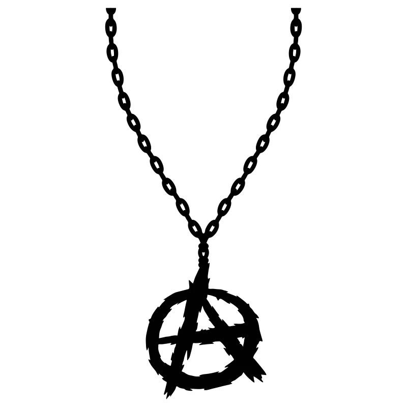 Jewelry necklace anarchy symbol
