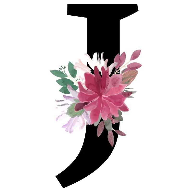 Buchstabe j blumig