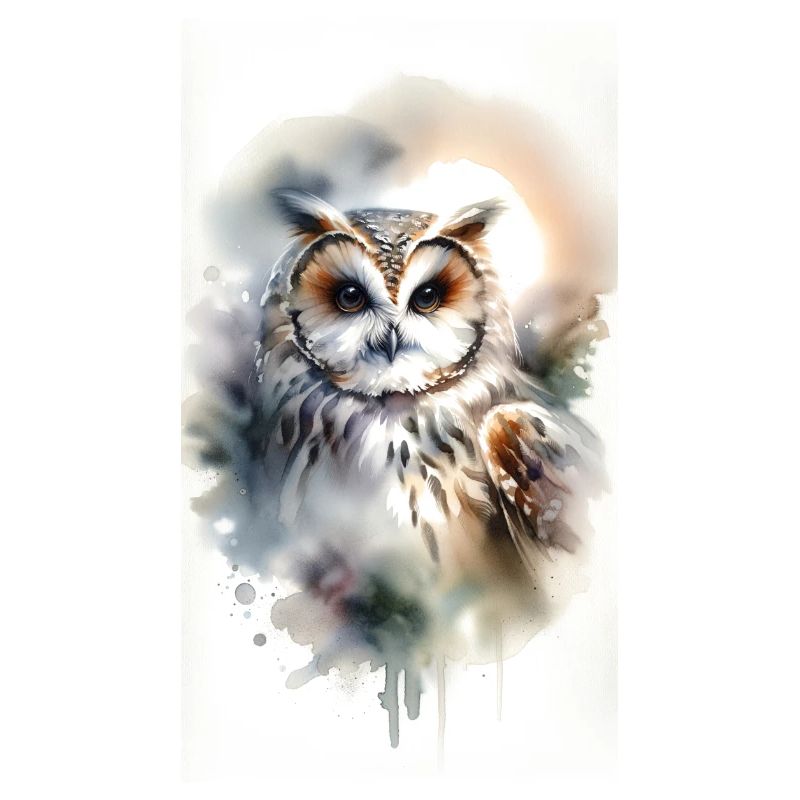 Eule im Aquarell