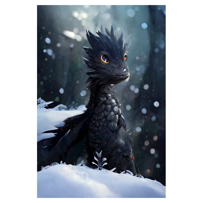 Junger schwarzer Drache