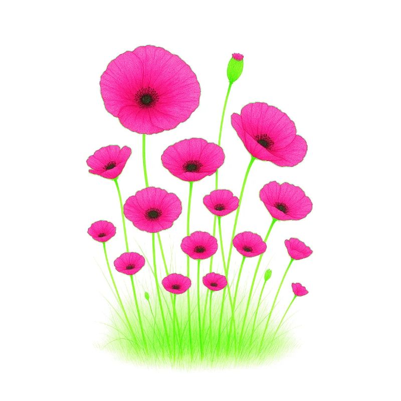 Neon Klatschmohn - Neon-Mohnblumen