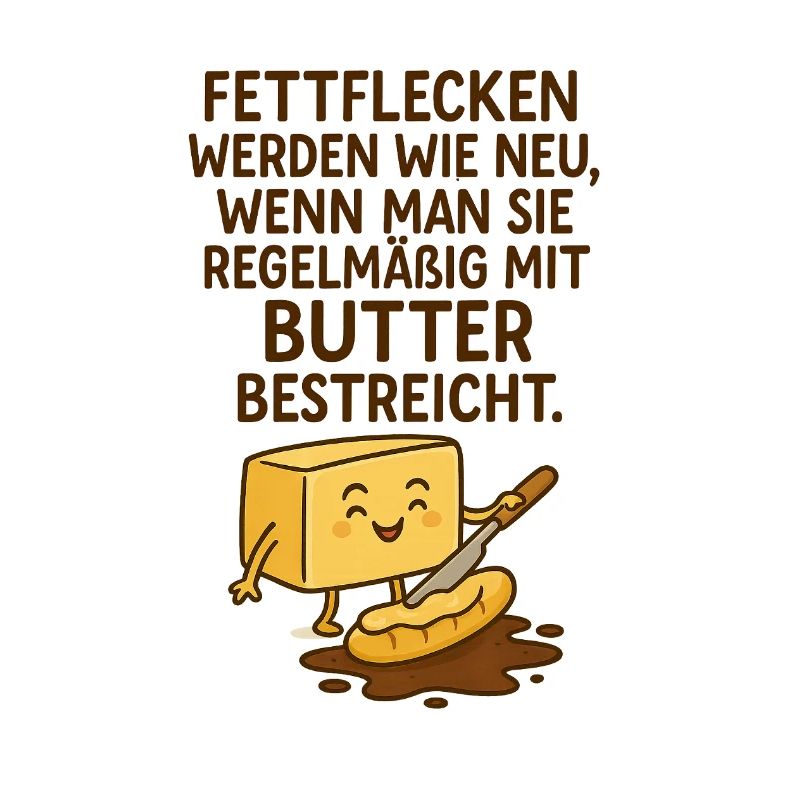 Fettflecken Butter Spruch