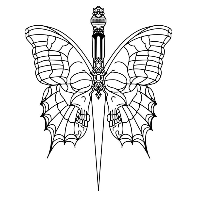 Schmetterling mit Dolch