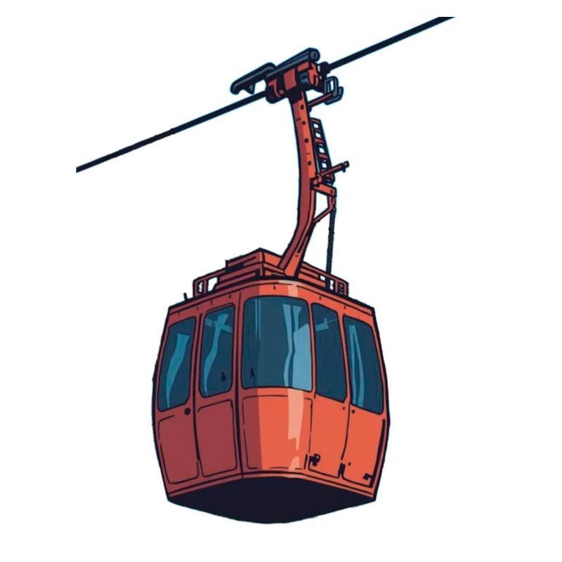 Rote Seilbahn Gondel Illustration