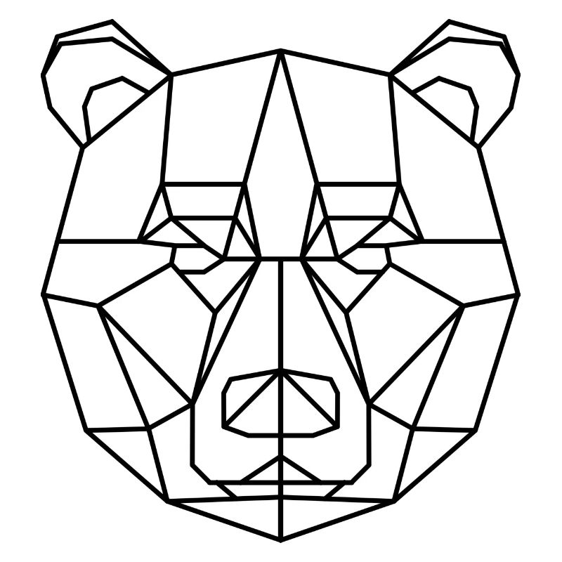 Bär Geometrisch schwarz