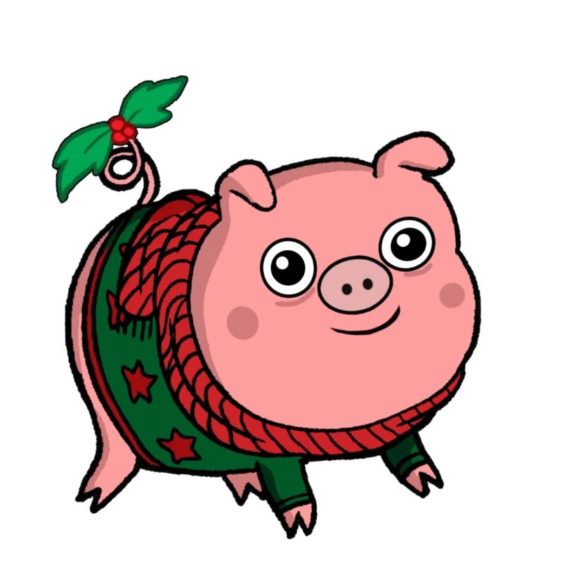 Weihnachtsschwein süßer Winterpullover