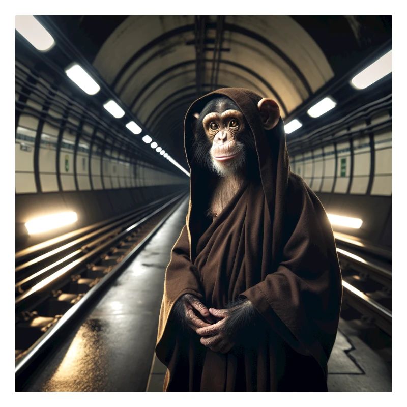 Schimpanse Mönch U-Bahn