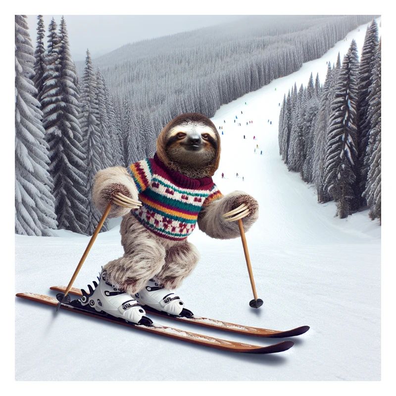 Faultier Wanderer Skifahrer