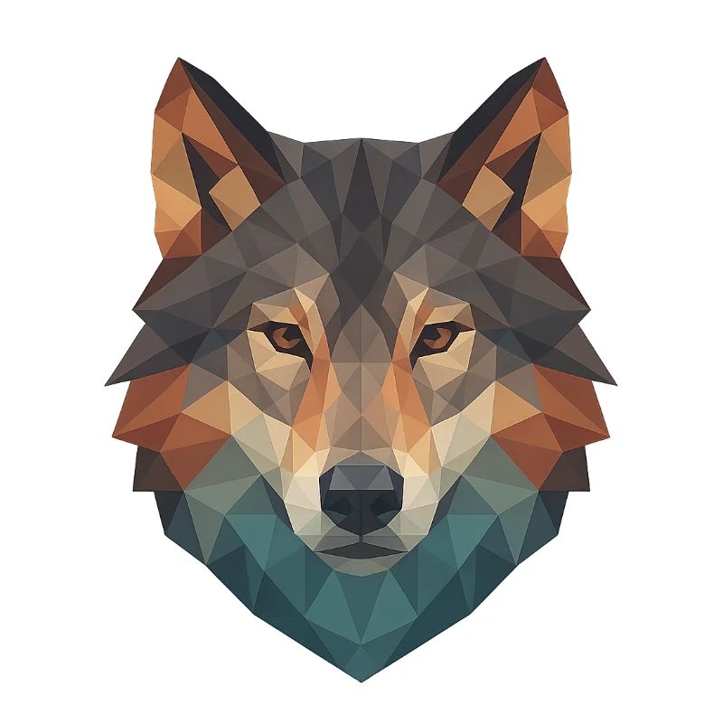 Geometrischer Wolfkopf