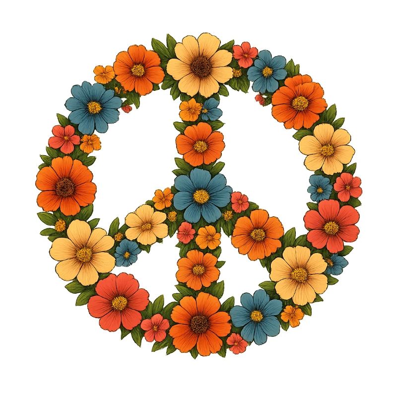 Blumiges Peace Symbol