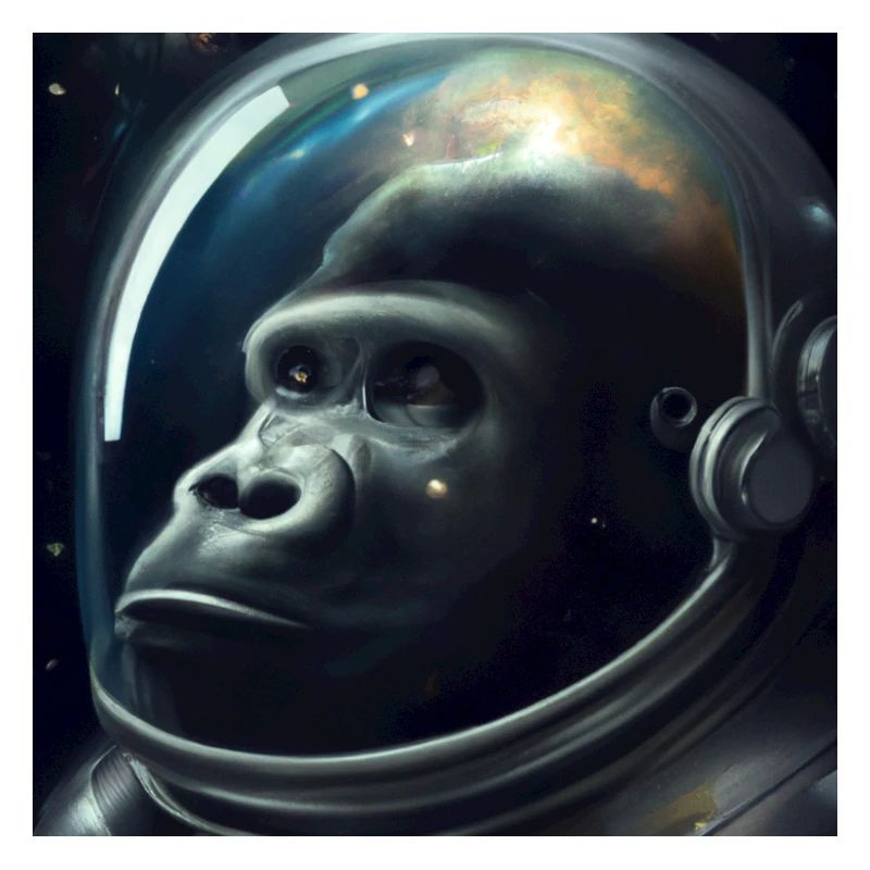Gorille astronaute dans l’espace