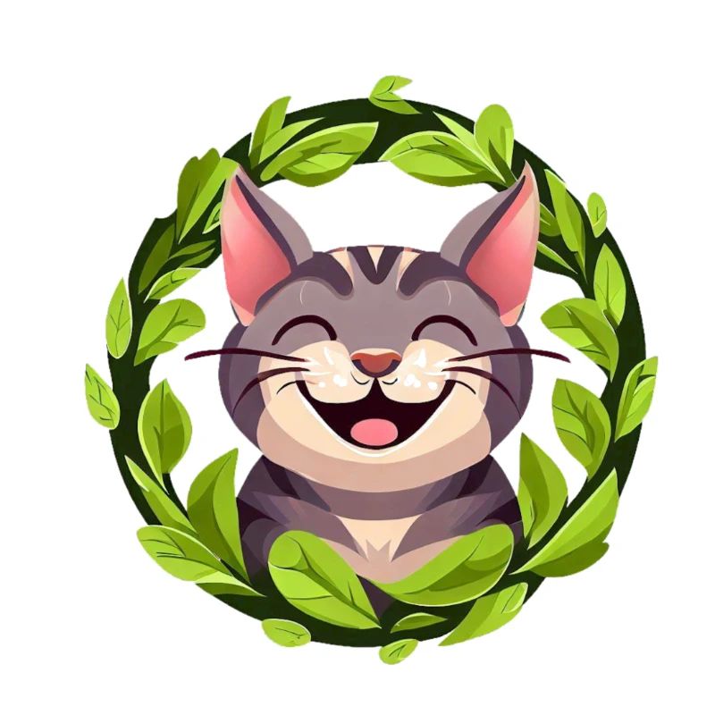 Chat dans un cercle de feuilles