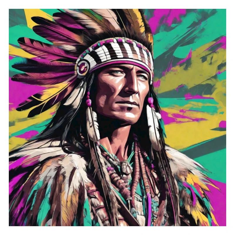 winnetou,indianer,illustration,graffiti,bunt