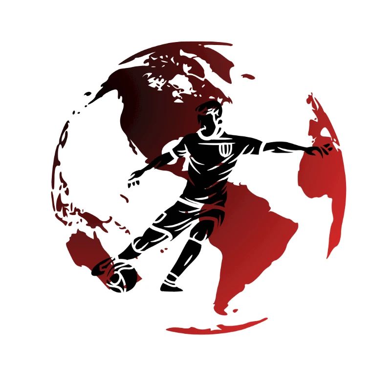 Roter Globus-Fußballspieler