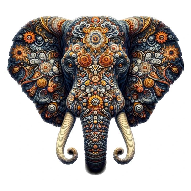 Elephant decorated in mosaic style