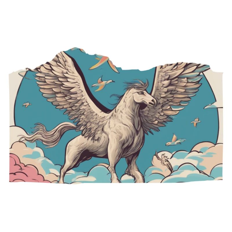 Pegasus mit Vögeln