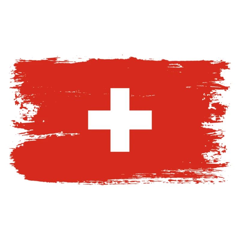 Schweizerische Flagge Pinselstrichkreuz