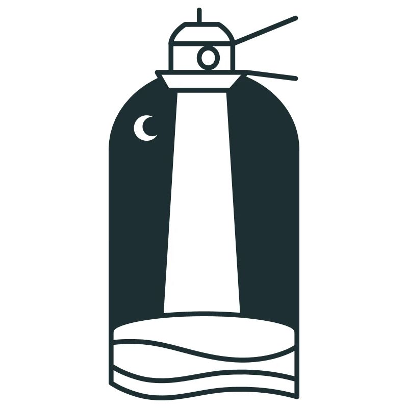 Nachtleuchtturm mit Mondsichel