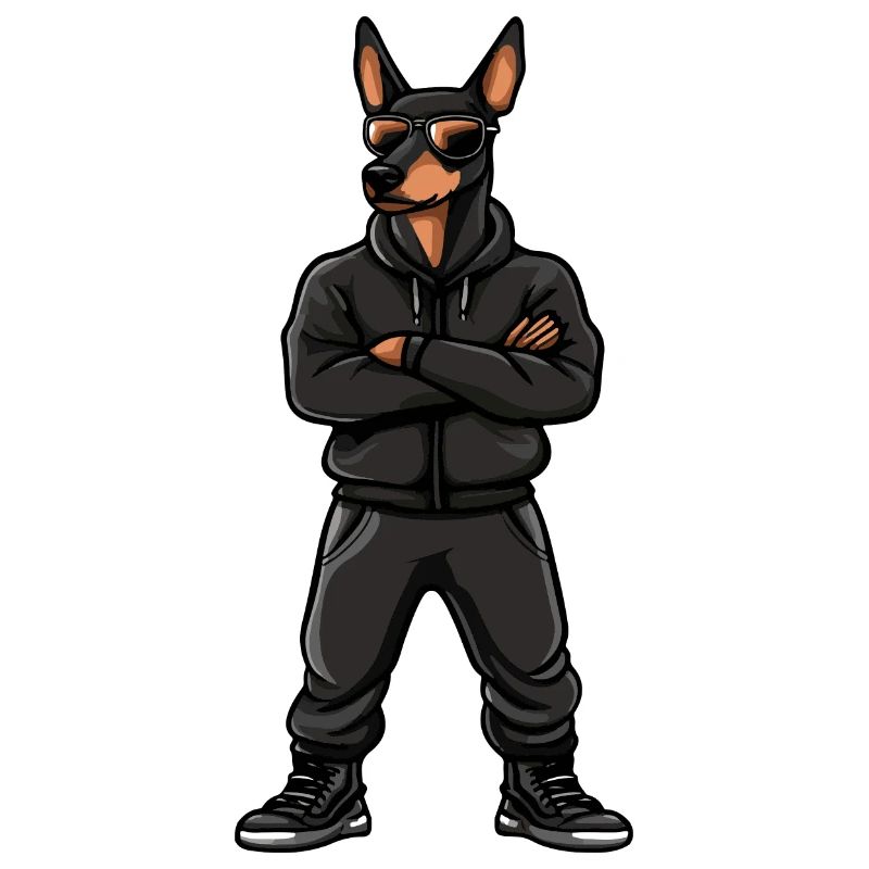 dobermann hund comic